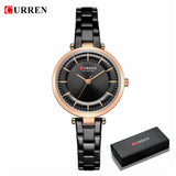 CURREN – montre-Bracelet à Quartz en acier inoxydable pour femmes, élégante, classique, cadran