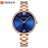 CURREN 9017 nouvelles femmes montres marque de luxe montre or Rose femmes Quartz horloge créative bois motif cadran mode montre-bracelet