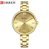 CURREN 9017 nouvelles femmes montres marque de luxe montre or Rose femmes Quartz horloge créative bois motif cadran mode montre-bracelet