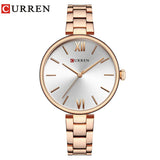 CURREN 9017 nouvelles femmes montres marque de luxe montre or Rose femmes Quartz horloge créative bois motif cadran mode montre-bracelet