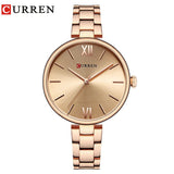 CURREN 9017 nouvelles femmes montres marque de luxe montre or Rose femmes Quartz horloge créative bois motif cadran mode montre-bracelet