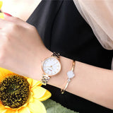 CURREN – montre-Bracelet à Quartz en acier inoxydable pour femmes, élégante, classique, cadran