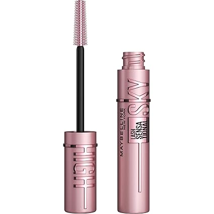 Maybelline Lash Sensational Sky High Washable Mascara Makeup, Volumizing, Lengthening, Defining, Curling, Multiplying, Buildable Formula, Very Black, 1 Count