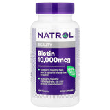 Natrol Biotine 10 000 mcg (100 Comprimés) – Puissance Maximale pour Cheveux, Peau et Ongles (Importé USA)