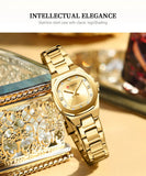 CURREN  Montre pour femme avec accents de diamants Bracelet en acier inoxydable élégant, design élégant livré avec une boîte gratuite