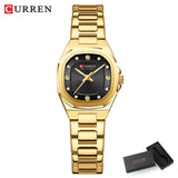 CURREN  Montre pour femme avec accents de diamants Bracelet en acier inoxydable élégant, design élégant livré avec une boîte gratuite