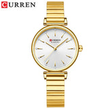Curren 9081 montre à Quartz pour femme de marque de mode élégante étanche loisirs Simple bracelet en acier or et argent montre pour femme