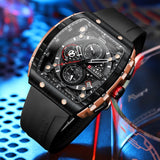 CURREN mode hommes montre marque unique design carré luxe quartz sport bande montres hommes étanche