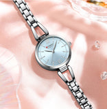 Montre à quartz en acier inoxydable pour femme, montre-bracelet de luxe pour fille, mode pour femme, horloge féminine d'affaires, bracelet, 9092