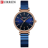 Curren 9081 montre à Quartz pour femme de marque de mode élégante étanche loisirs Simple bracelet en acier or et argent montre pour femme