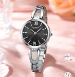 Montre à quartz en acier inoxydable pour femme, montre-bracelet de luxe pour fille, mode pour femme, horloge féminine d'affaires, bracelet, 9092