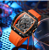 CURREN mode hommes montre marque unique design carré luxe quartz sport bande montres hommes étanche