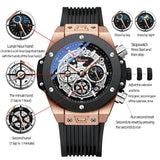 CHENXI mode Silicone chronographe montre hommes multifonctionnel Cool lumineux Quartz étoilé Phases lunaires synchronisation Sport montres