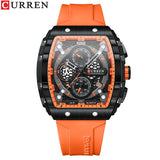 CURREN mode hommes montre marque unique design carré luxe quartz sport bande montres hommes étanche