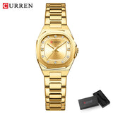 CURREN  Montre pour femme avec accents de diamants Bracelet en acier inoxydable élégant, design élégant livré avec une boîte gratuite