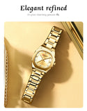 CURREN  Montre pour femme avec accents de diamants Bracelet en acier inoxydable élégant, design élégant livré avec une boîte gratuite