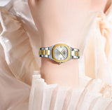 CURREN  Montre pour femme avec accents de diamants Bracelet en acier inoxydable élégant, design élégant livré avec une boîte gratuite