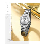 CURREN  Montre pour femme avec accents de diamants Bracelet en acier inoxydable élégant, design élégant livré avec une boîte gratuite