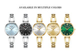 Montre à quartz en acier inoxydable pour femme, montre-bracelet de luxe pour fille, mode pour femme, horloge féminine d'affaires, bracelet, 9092