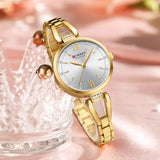 Montre à quartz en acier inoxydable pour femme, montre-bracelet de luxe pour fille, mode pour femme, horloge féminine d'affaires, bracelet, 9092