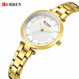 CURREN – montre-Bracelet à Quartz en acier inoxydable pour femmes, élégante, classique, cadran