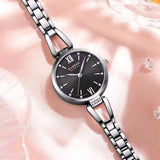 Montre à quartz en acier inoxydable pour femme, montre-bracelet de luxe pour fille, mode pour femme, horloge féminine d'affaires, bracelet, 9092