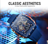 CURREN mode hommes montre marque unique design carré luxe quartz sport bande montres hommes étanche
