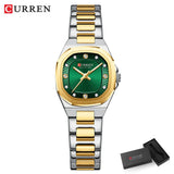 CURREN  Montre pour femme avec accents de diamants Bracelet en acier inoxydable élégant, design élégant livré avec une boîte gratuite