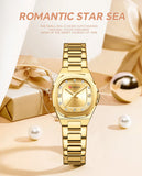 CURREN  Montre pour femme avec accents de diamants Bracelet en acier inoxydable élégant, design élégant livré avec une boîte gratuite