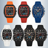 OFNS mode montres à Quartz pour homme lumineux étanche chronographe calendrier bracelet en Silicone en plein air de luxe sport hommes montre