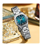 CURREN  Montre pour femme avec accents de diamants Bracelet en acier inoxydable élégant, design élégant livré avec une boîte gratuite