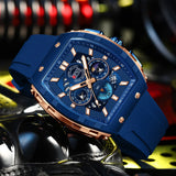 OFNS mode montres à Quartz pour homme lumineux étanche chronographe calendrier bracelet en Silicone en plein air de luxe sport hommes montre