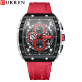 CURREN mode hommes montre marque unique design carré luxe quartz sport bande montres hommes étanche