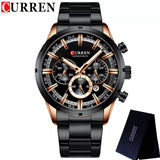 CURREN-montre-bracelet pour hommes, étanche chronographe en acier inoxydable, marque de luxe, style militaire, horloge 8355