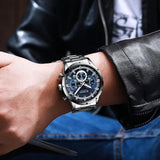 CURREN-montre-bracelet pour hommes, étanche chronographe en acier inoxydable, marque de luxe, style militaire, horloge 8355