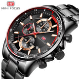 MINI FOCUS-montre-Bracelet en acier inoxydable pour hommes, montre chronographe Quarts, étanche, 0218G.04