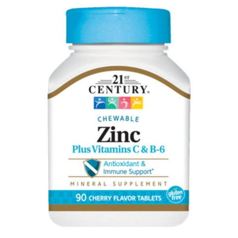 21st Century Zinc plus Vitamins C & B6 (Immune Support), 90 Chewable Tablets