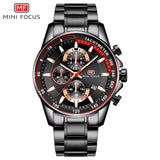 MINI FOCUS-montre-Bracelet en acier inoxydable pour hommes, montre chronographe Quarts, étanche, 0218G.04