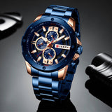 CURREN montres hommes en acier inoxydable bande Quartz montre-bracelet militaire chronographe horloge mâle mode sport montre étanche 8336