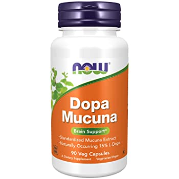 NOW Supplements, DOPA Mucuna, Standardized Mucuna Extract with Naturally Occurring 15% L-Dopa, 90 Veg Capsules