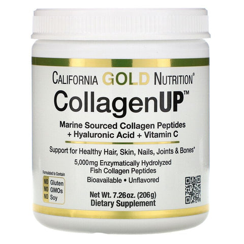 California Gold Nutrition, CollagenUP, Collagène marin + Acide hyaluronique + Vitamine C, Sans arôme, 206 g