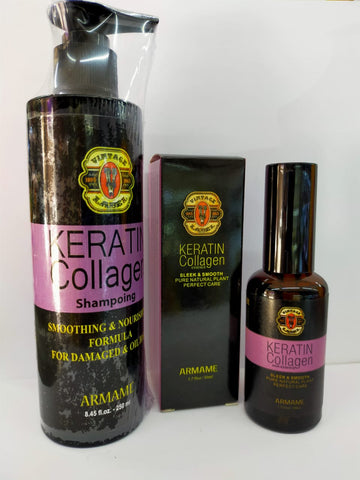 Pack keratin collagen essence champoo+srum