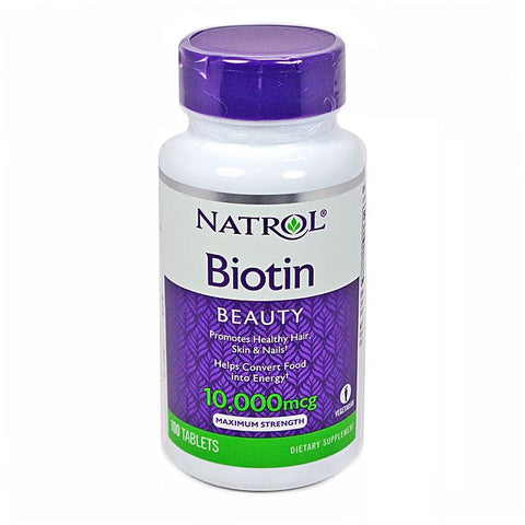 Biotin 10.000 mcg  pour les Cheveux , Ongles et la peau - 100 Comprimés