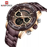 NAVIFORCE militaire hommes sport montres de luxe Quartz numérique chronographe horloge bracelet en acier étanche montre-bracelet Relogio Masculino