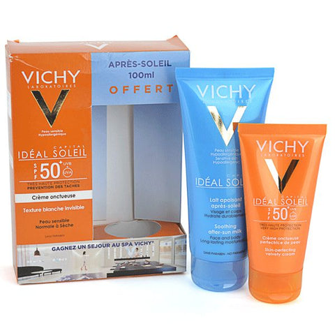 Eokad
VICHY IDEAL SOLEIL CRÈME ONCTUEUSE PERFECTRICE DE PEAU SPF50 + Lait Apaisant Après-Soleil 100ml OFFERT